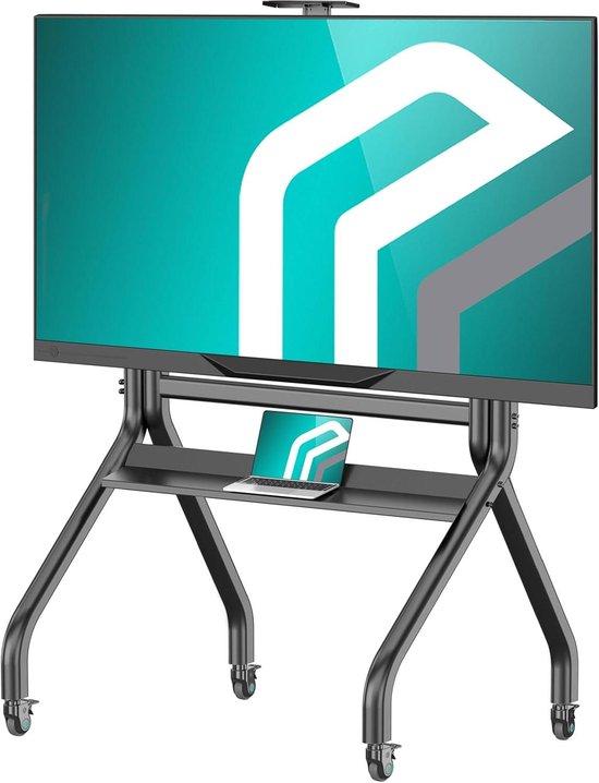 Mobiler TV-Ständer - TV-Wagen - Für Präsentationen - Fahrbar und verstellbar - 120 kg, 120 Zoll - Schwarz