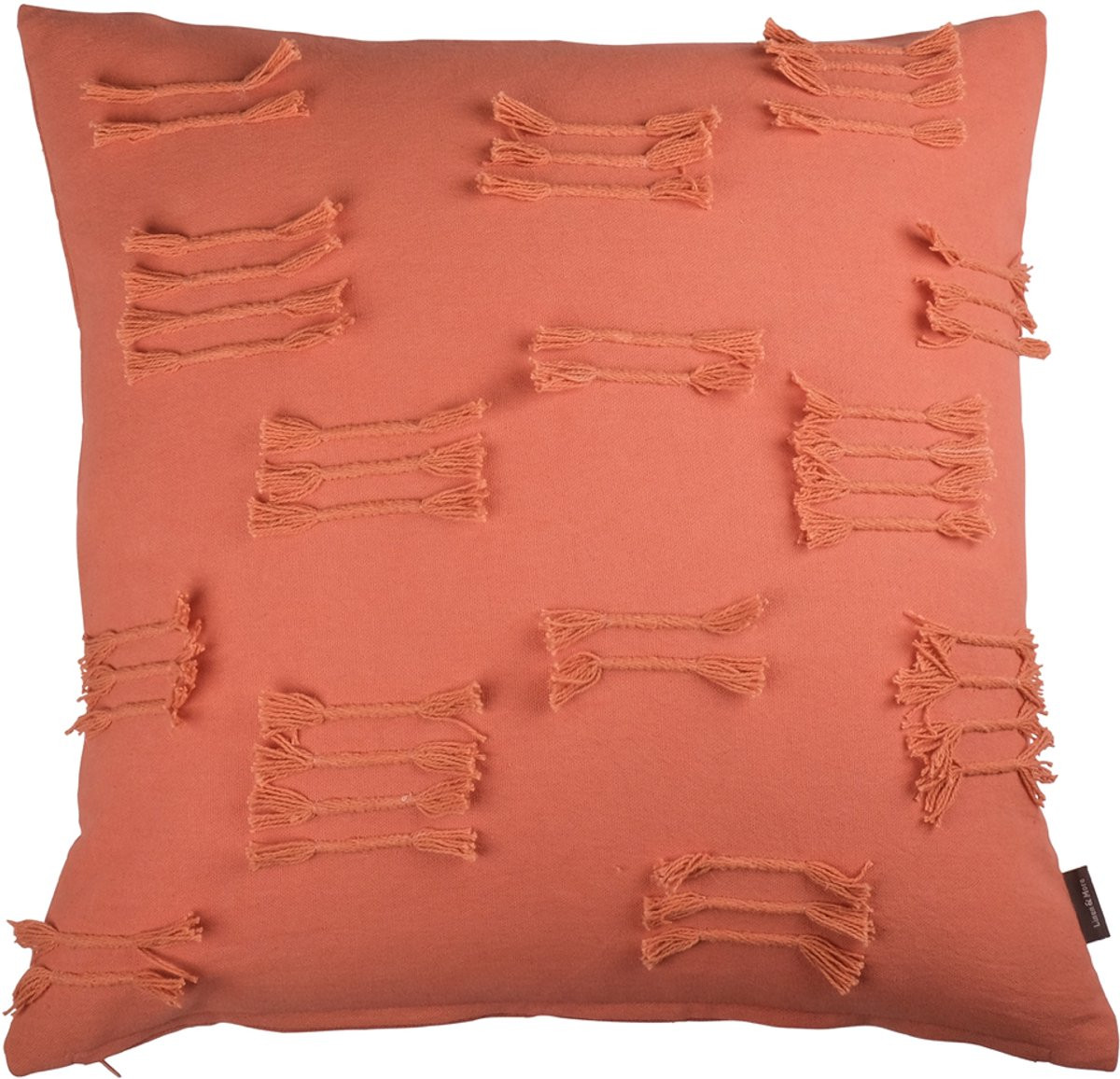 Linen & More Uneven Ruffle Sierkussen Dark Peach, 45 x 45 cm