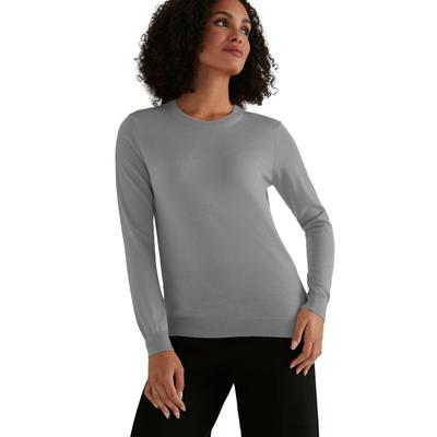 Strickpullover FALKE "FALKE Pullover", Damen, Gr. M, grau (light grau (3400)), Pullover Strickpullover