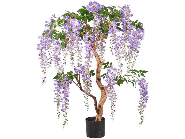 Kunstblume, Lila, Holz, 160 cm, inkl. Topf, Dekoration, Blumen & Blumentöpfe, Kunstblumen