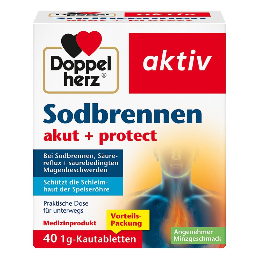 Queisser Pharma GmbH & Co. KG Doppelherz Sodbrennen Akut+protect Kautabletten 18050990
