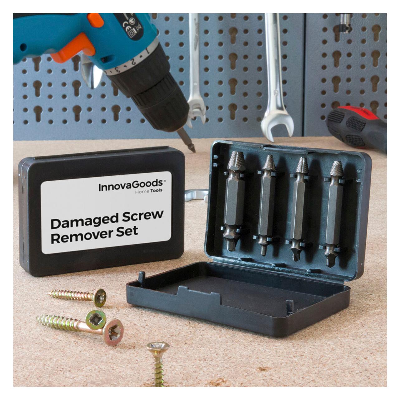 InnovaGoods Schraubenausdreher für defekte Schrauben 4 Stück (V0100916)