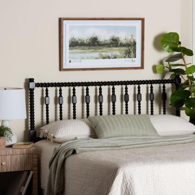 Juliette Turned Spindle Headboard by Baxton Studio in Black (Size FULL)
