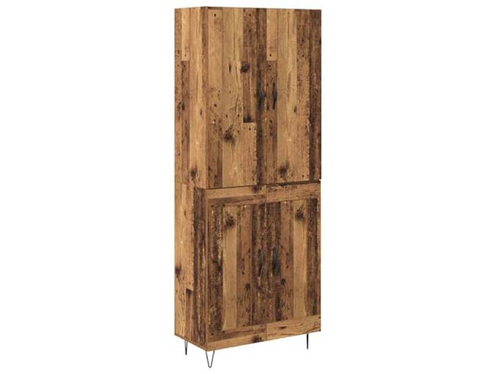 Highboard 2 pcs aus Altholz und Holzwerkstoff mit D-Griffen Altholz-Design, Holzwerkstoff-Konstruktion, D-Griffe aus Metall, vielseitig für Wohn- und Esszimmer, Wandbefestigung