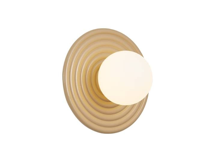 Qazqa Applique Murale Rétro Taupe Avec Verre Opale Rond De 20 Cm
