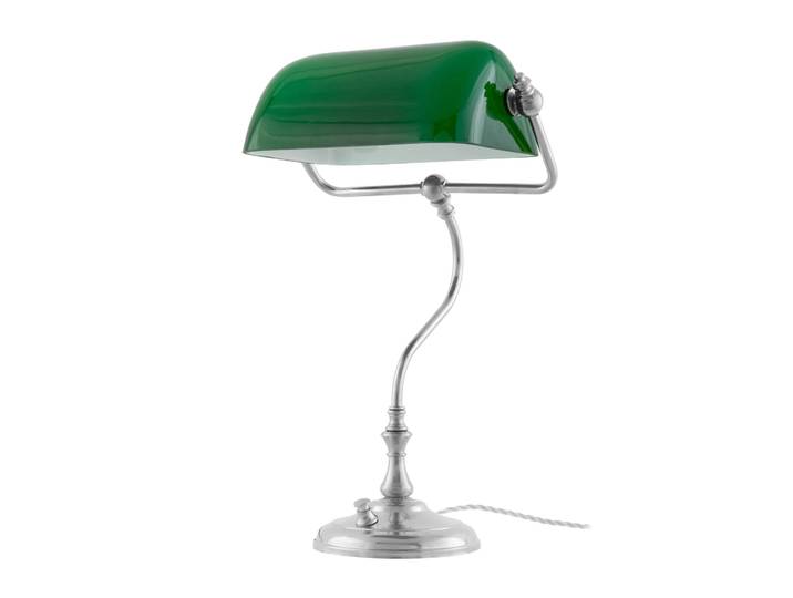 Karlskrona Lampfabrik Banklampe Tischleuchte Grün vernickelt