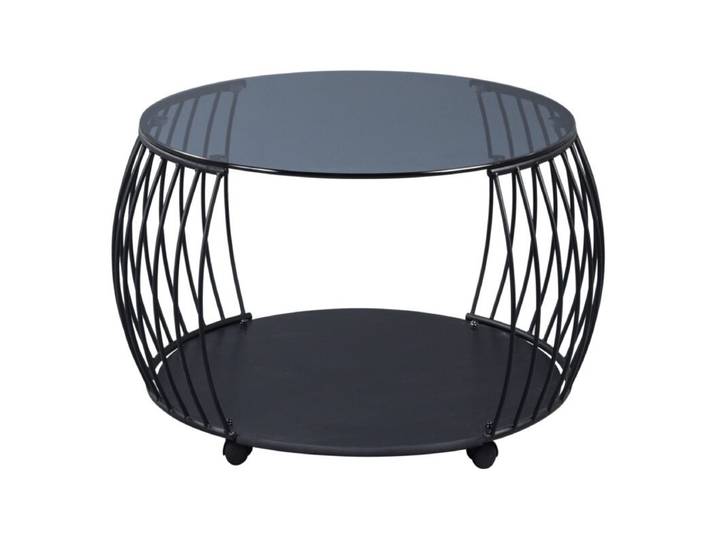M2 Kollektion Shanghai Couchtisch rund Glas Modern, Zeitlos