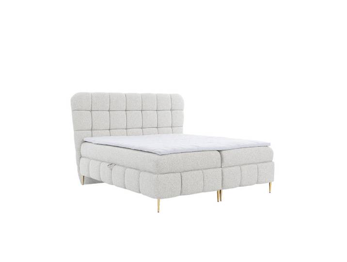 Kaiser Möbel Boxbett Mit Zwei Bettkasten, Stoff Corbett, Ecru, 120x200 cm, Lolly, Holz, H2, 120x200 cm, Schlafzimmer, Betten, Boxspringbetten
