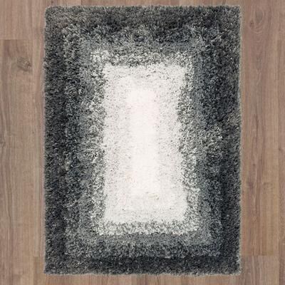 Mohawk Rug & Textiles Ombre Border Rectangle Bath Rug Dark Gray, 34 x 20, Dark Gray