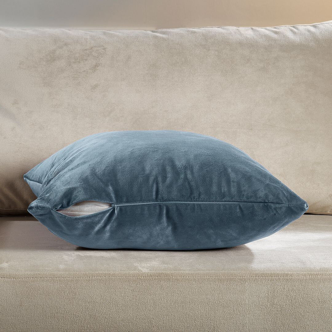 Lilijan Home & Curtain Matte Velvet Cushion Cover - 1 Pc Aegean 66cm x 66cm