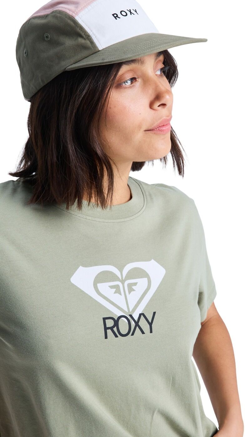 T-Shirt ROXY "Ocean Road Art", Damen, Gr. M, grün (olivgrün), Obermaterial: 100% Baumwolle., Shirts T-Shirt
