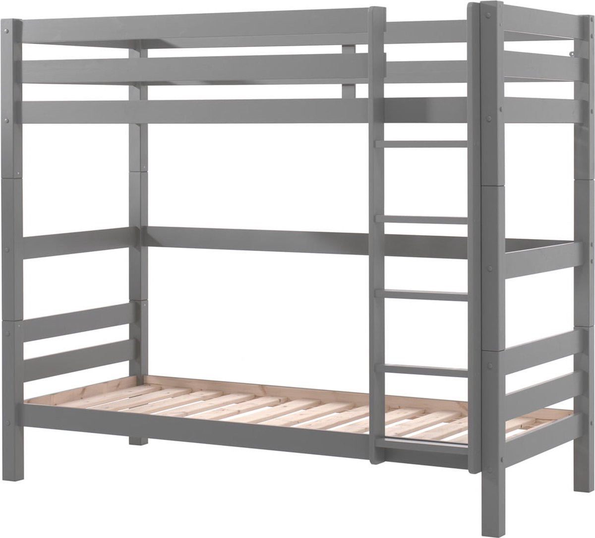 Stapelbed Charlie Grijs voor kinderen, 90x200 cm