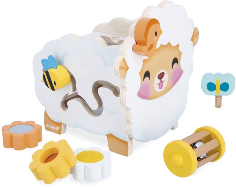 Janod Multi-Activity Sheep jouet d’éveil en bois 12m+ 1 pcs