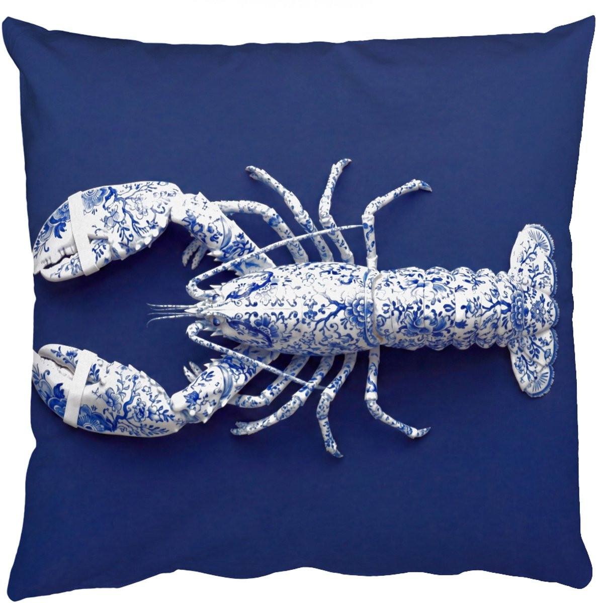 PillowMonkey Sierkussen Delfts Blauw Kreeft 50 x 50 cm