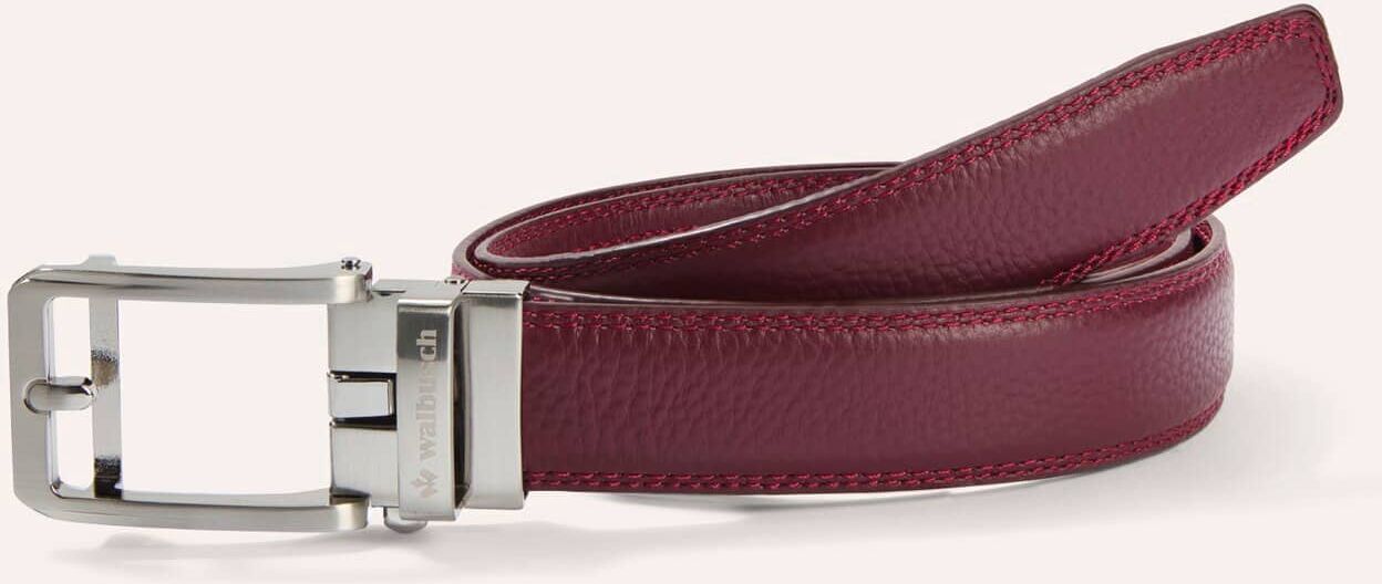 Walbusch Leder Automatic Gürtel, , Farbe Rot, 95 cm, stufenlos verstellbar hochwertige Metallschließe Damen
