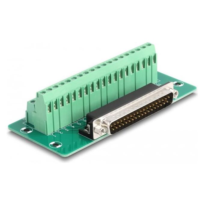 Delock D-Sub 37 Pin St zu Terminalblock für Hutsch (0.12 m) (66913)