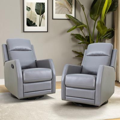 Art of Living Designs Esteban Modern Faux Leather Manual Rocking Swivel Recliner with Wingback Set of 2