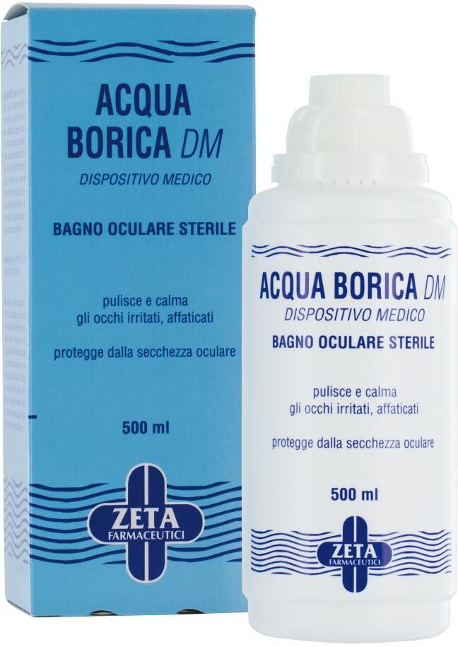ZETA FARMACEUTICI SpA Acqua Borica Bagno Oculare Sterile 500ml - Trattamento per l'igiene occhi