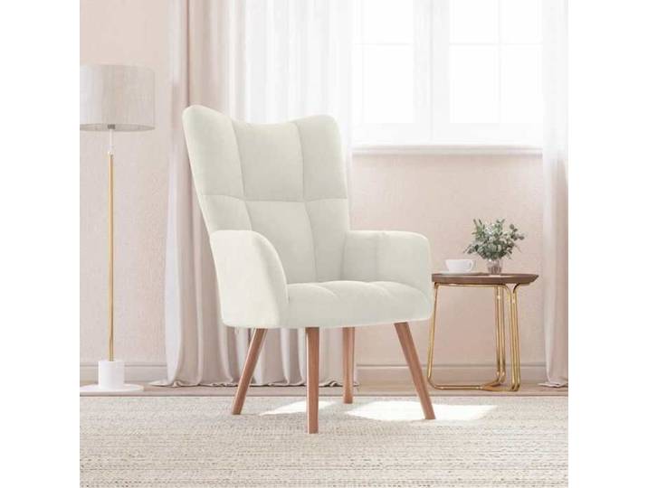 Printemps/été 2026  Fauteuil TV - Chaise relaxant - 1 personne - Pour salon - Blanc crème Velours FR_166738