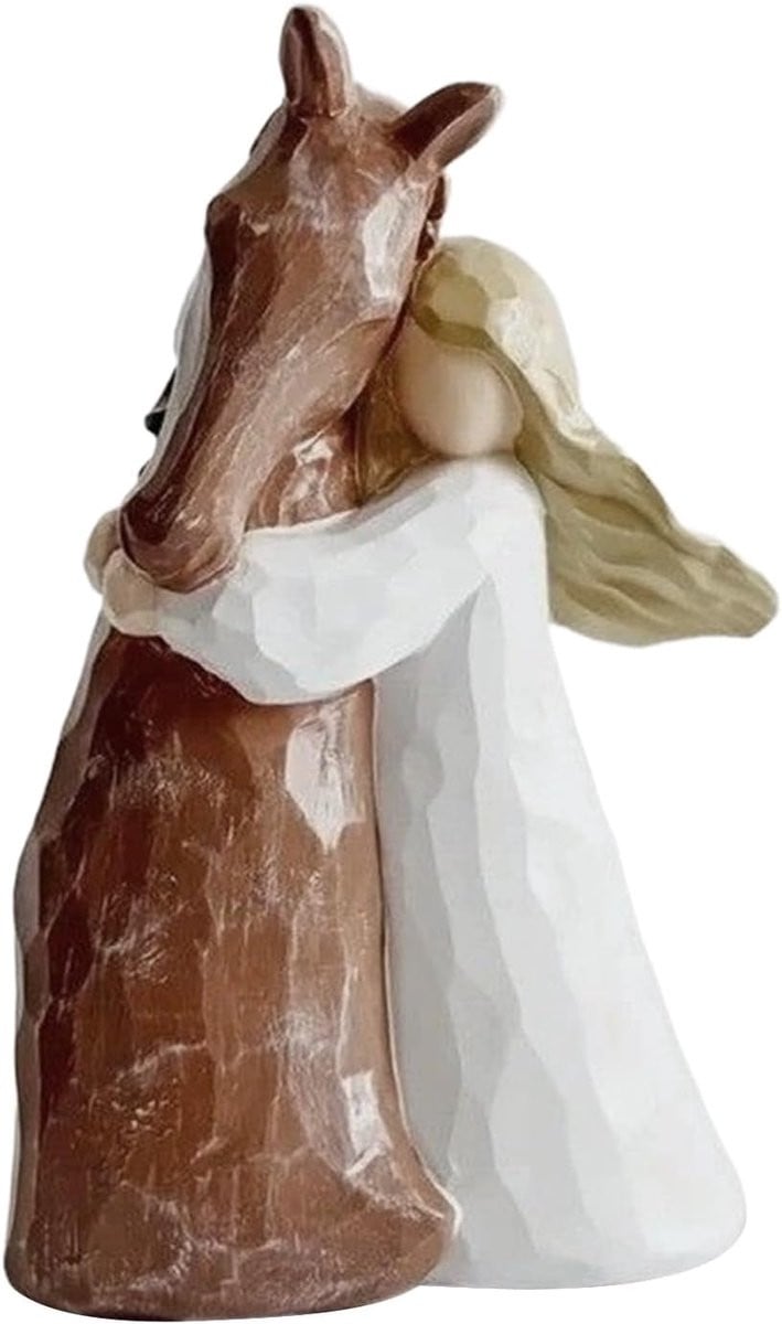 Set van paard beeldjes voor decoratie in huis, natuurlijke kleine figuren, Hoogte: 18 cm