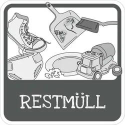 SafetyMarking® Hinweisschild Mülltrennung "Restmüll" 10 x 10 cm