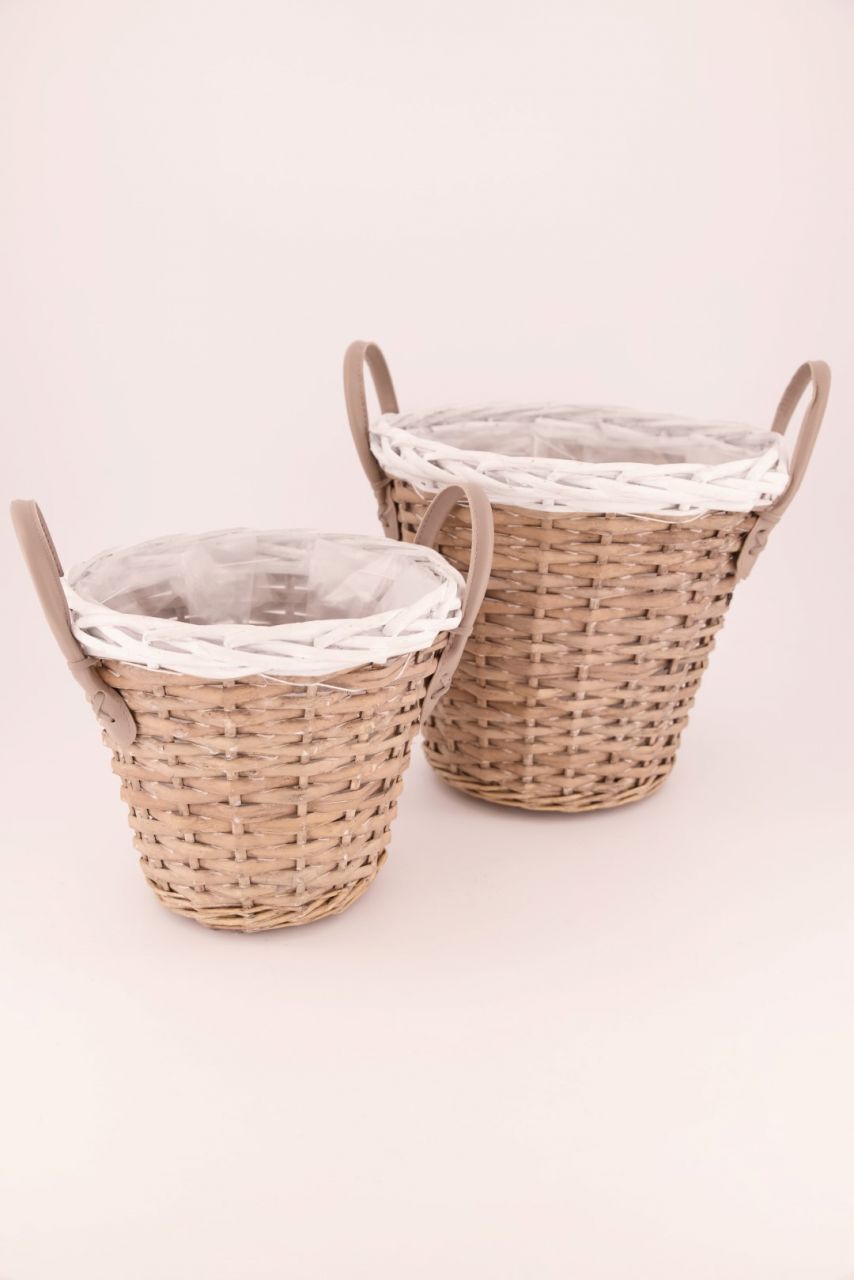 Dijk Natural Dijk Pflanzkorb Weide Ø 23 x 20 cm natur-weiß
