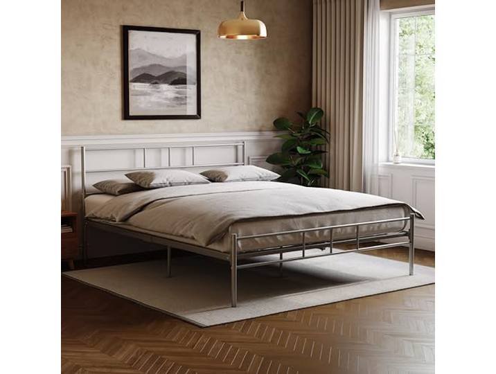 Home Discount Dorset Kingsize-Bettgestell, ‎208 x 157 x 77,5 cm, silberfarben