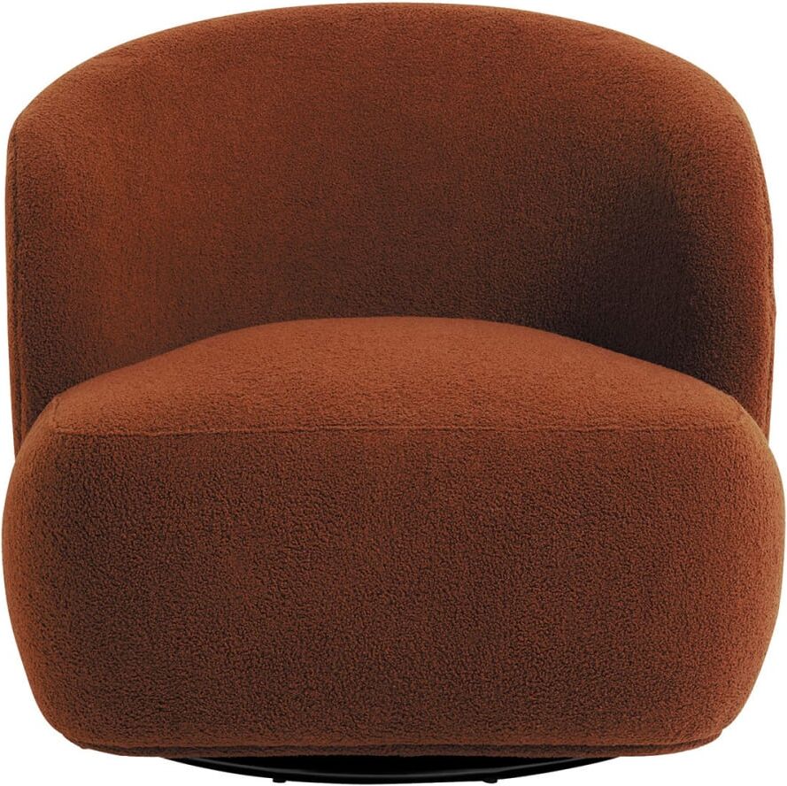 Blanc d Ivoire Fauteuil en bouclette - terracotta Rouge 77x77x73cm