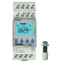 Theben 1220230 Dämmerungsschalter mit Zeitschaltuhr, Einbau-Lichtsensor, 2 Kanäle, RC-fähig LUNA 122 top3 EL