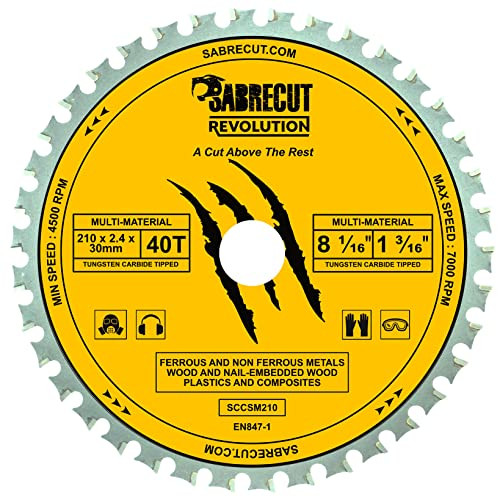 SabreCut SCCSM210_40 Multimateriaal Cirkelzaagblad 210mm 40T