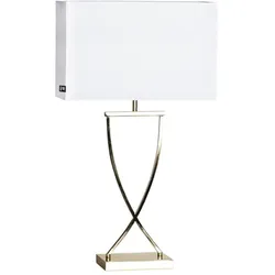 By Rydens, Tischlampe, Tischleuchte Omega H69cm Messing / weiss E27 2829620-5000 (E27)