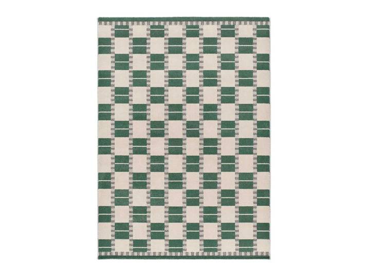 Tapis géométrique vert/beige 80x150 cm