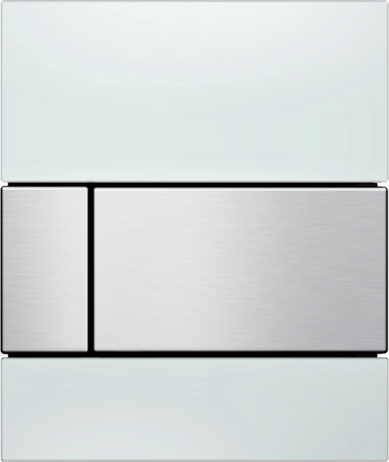 TECEsquare Urinal-Betätigungsplatte 9242801 Glas weiß,Tastatur Edelstahl gebürstet