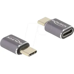 DELOCK 60046 - USB 4.0 Adapter, C Stecker auf C Buchse, Metall