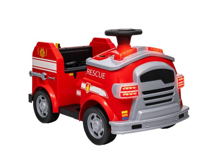 Aiyaplay Feuerwehrauto, max. 3 km/h, Sirene, Blaulicht, Werkzeuge, für Kinder 3-5 Jahre, Rot, Metall, 49x52x86 cm, unisex, Freizeit & Co, Gartenspielzeug, Kinder-Elektrofahrzeuge
