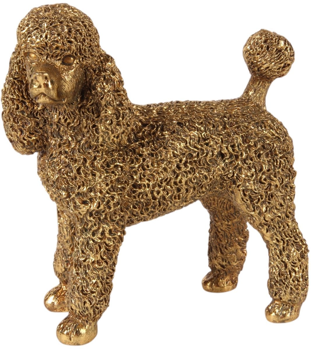 Baroque Decoratief Beeld Poedel - Goud - Resin - H 12,5 x B 6 x D 12 cm