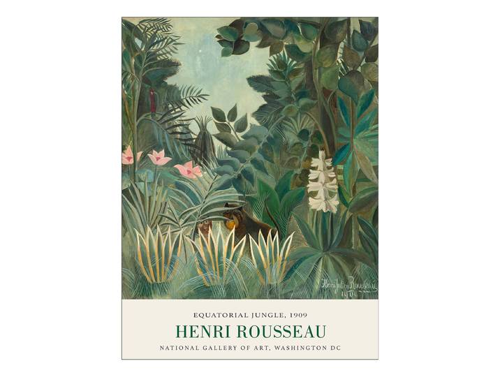 home24 Afbeelding Rousseau Equatorial Jungle Lijst: MDF Bespanning: canvas groen/grijs 57 x 77 x 2cm