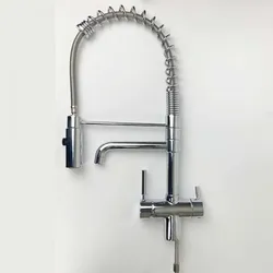 Wasserhahn 3in1 | Professional Spiralfeder mit Brause (3 Farben) chrom