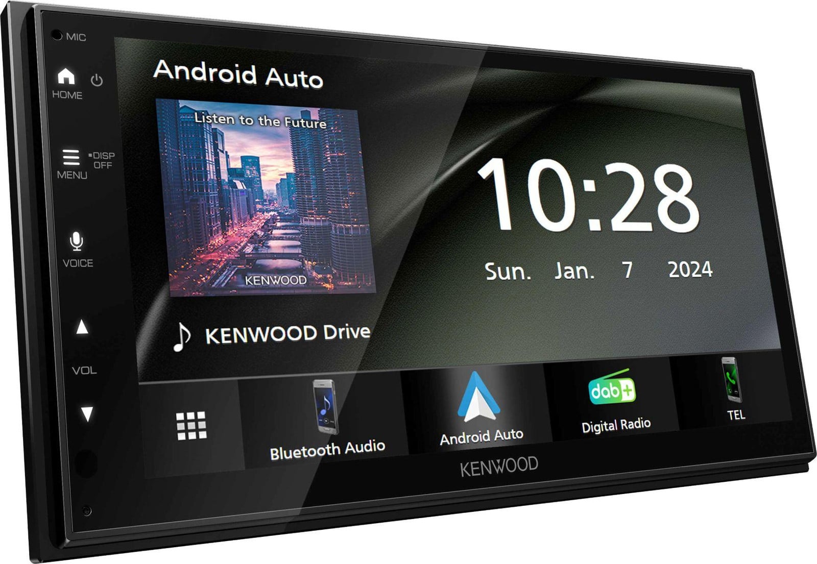 Kenwood Dubbel-DIN Multimediasysteem met Android Auto, Apple CarPlay en DAB+ tuner