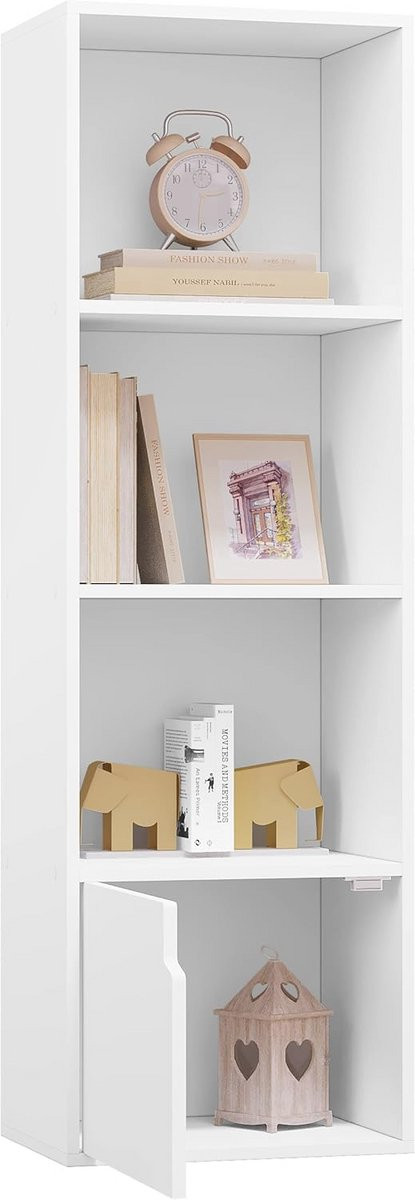 Witte open boekenkast voor de woonkamer, slaapkamer of kinderkamer - Wandmontage