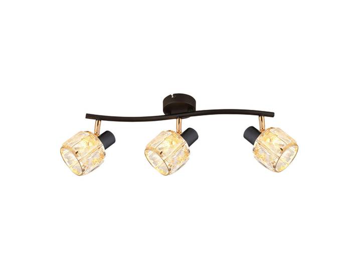 Strahler Dubai, Schwarz, Roségold, Metall, Glas, 18x9x45 cm, RoHS, Europäischer Sicherheitsstandard, einfach zu transportieren, Lampen & Leuchten, Innenbeleuchtung, Spots & Strahler, Deckenspots