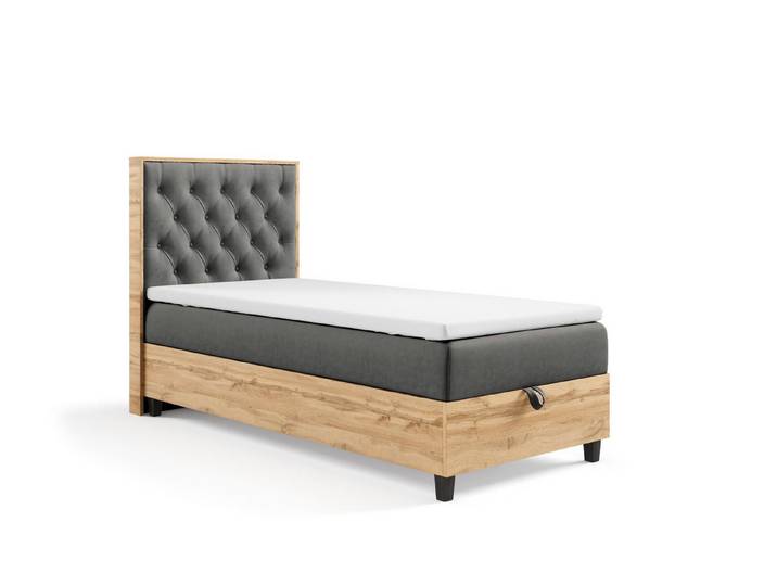 Best for Home Boxspringbett Einzelbett Trinity K-14 Single mit Bettkasten & Komfort Topper H3 (70x200 80x200 90x200 100x200 cm), Verschiedene Liefermöglichkeiten, TOP Preis-Leistungs-Verhältnis