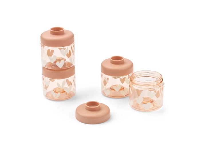 Liewood Pots pour aliments bébé Dominique 100 ml, 4 pièces Sweethearts-pale tuscany