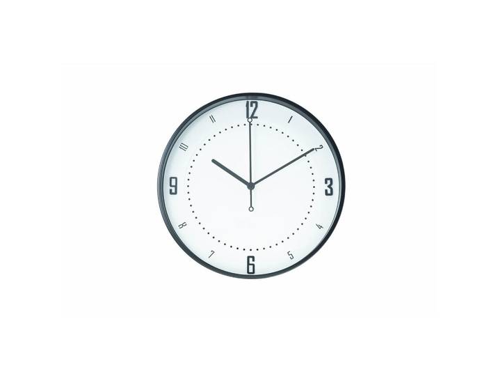 Onzeno Wanduhr Design Weiß 30/30 cm, Schwarz, Weiß, Glas, 30x30x5 cm, Dekoration, Uhren, Wanduhren