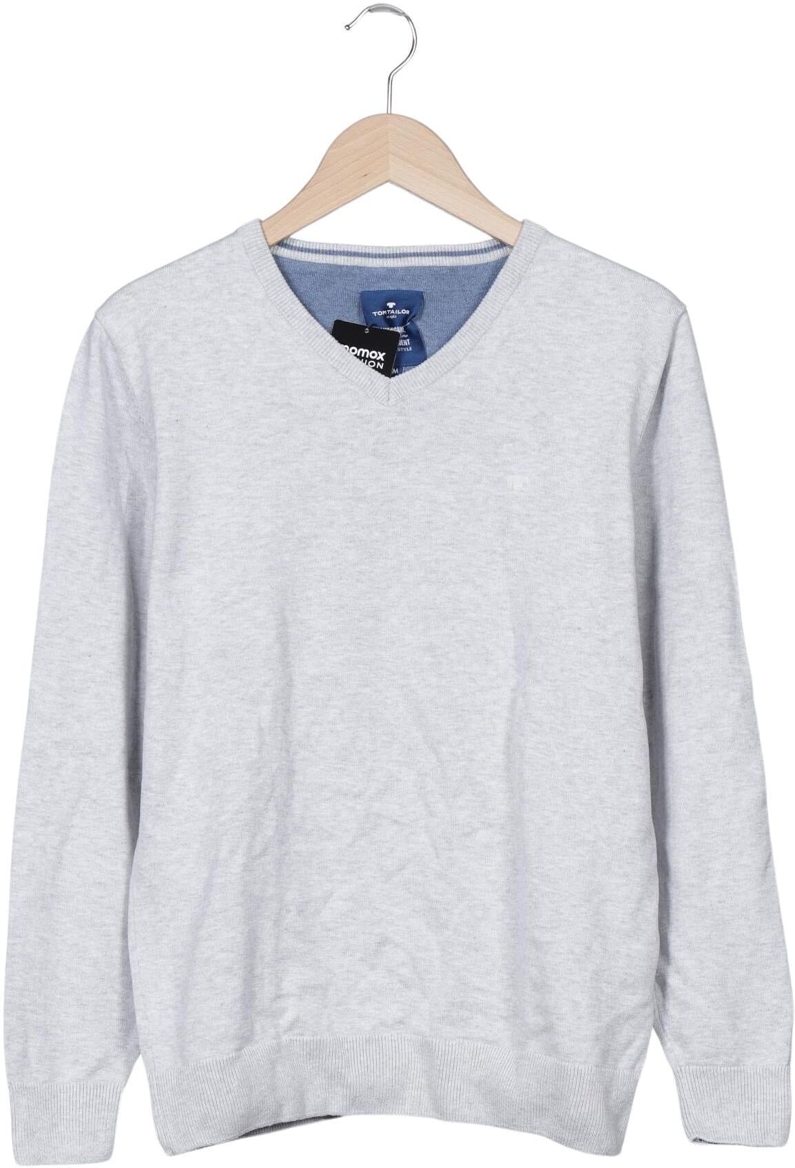 Tom Tailor Herren Pullover, Grau, Gr. M, Baumwolle - Second Hand