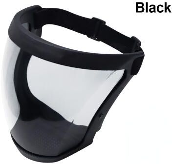 Perfect Picks Market ClearGuard Full Face Shield Mask Reusable Anti Fog Dustproof Protection black And White