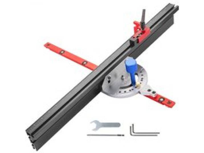 VEVOR Jauge à Onglets 450 mm Règle Universelle de Jauge d'Onglet de Scie à Table, Jauge d'Onglet de Routeur en Aluminium Miter Gauge Réglable, Guide à Onglet pour Scie à Ruban Raboteuse Sciage du Bois