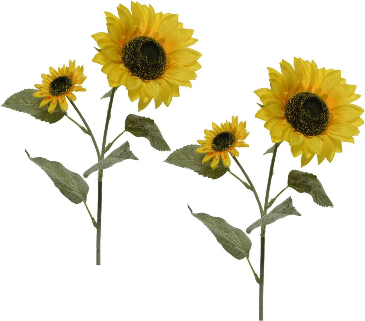 Bellatio Flowers & Plants Set van 3 Gele Kunstzonnebloemen Helianthus - 72 cm