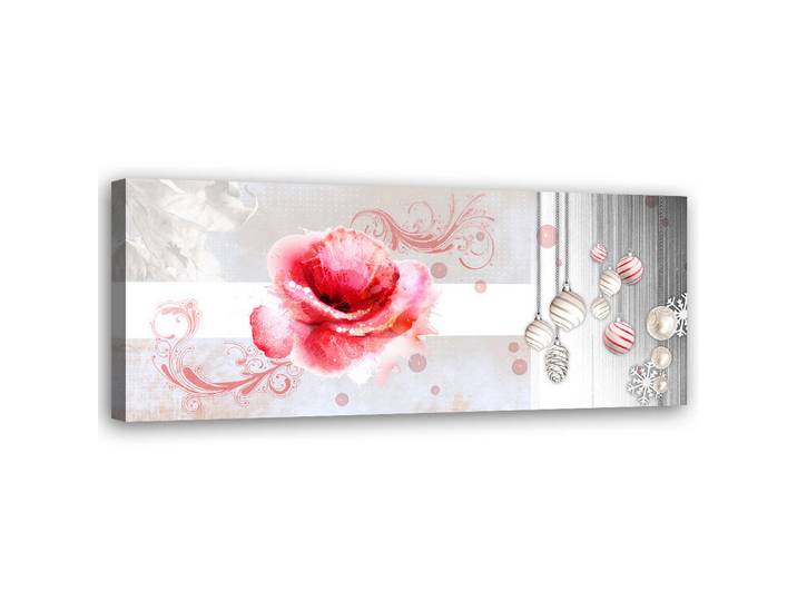 Feeby Wandbild weihnachtskomposition, Silberfarben, Floral, Rechteckig, 90x30 cm, Bilder & Rahmen, Bilder, Leinwandbilder