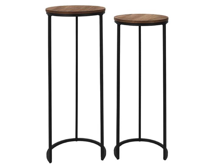 HOME DECO FACTORY 2 Beistelltische KLAUS 32.5x32.5x80cm schwarz